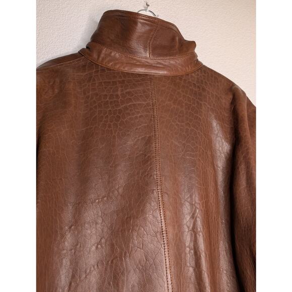 VTG Orvis Men's Genuine Leather Jacket Moto Biker Heavy XL - Picture 4 of 9